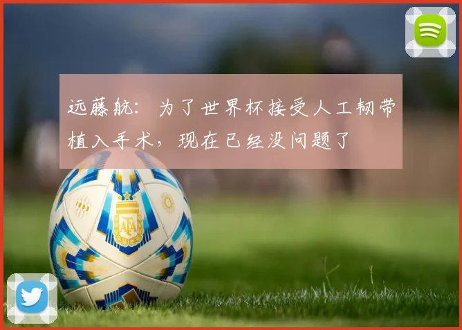 远藤航：为了世界杯接受人工韧带植入手术，现在已经没问题了